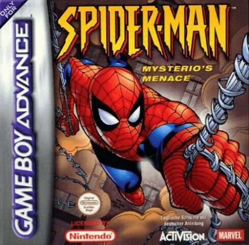 Spiderman box art for GameBoy Advance